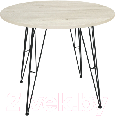 Обеденный стол Sheffilton SHT-T5 (черный муар/дуб беленый) - фото