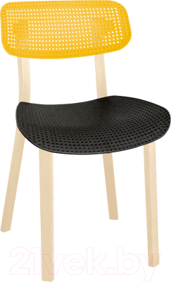Стул Sheffilton SHT-S85 (желтый/черный/бежевый) - фото