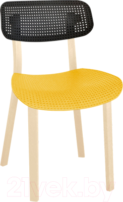 Стул Sheffilton SHT-S85 (черный/желтый/бежевый) - фото