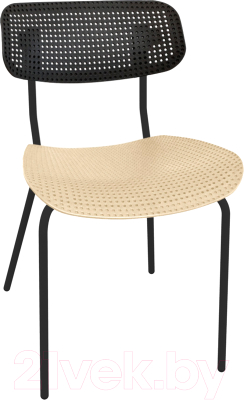 Стул Sheffilton SHT-S85М (черный/бежевый/черный муар) - фото