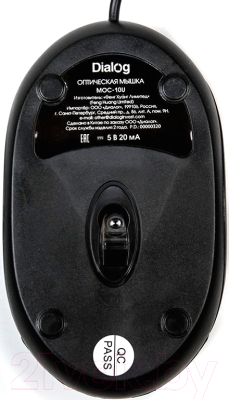 Мышь Dialog Comfort Optical MOC-10U