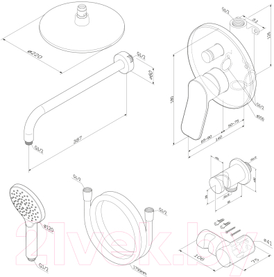 Душевая система со смесителем AM.PM X-Joy FB85A1RH20