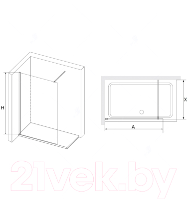 Душевая стенка RGW 351001008-21