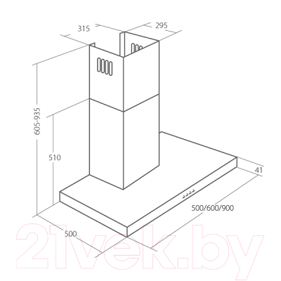 Вытяжка Т-образная Akpo Feniks Slim Glass 90 WK-9
