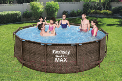 Каркасный бассейн Bestway Steel Pro MAX Ротанг 56709