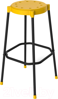 Табурет барный Sheffilton SHT-S48 (желтый/черный муар) - фото