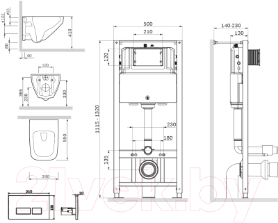 Унитаз подвесной с инсталляцией AM.PM FlashClean IS47001.50A1700