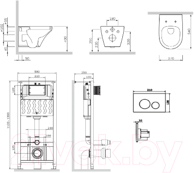 Унитаз подвесной с инсталляцией AM.PM IS49001.501700
