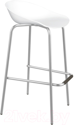 Стул барный Sheffilton SHT-ST19/S29 (белый/хром лак) - фото