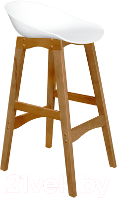 Стул барный Sheffilton SHT-ST19/S65 (белый/светлый орех) - фото