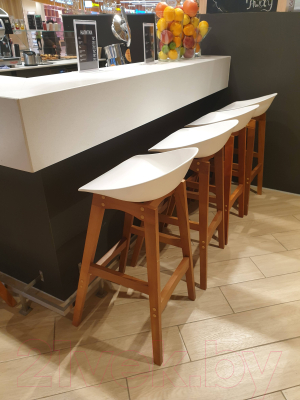 Стул барный Sheffilton SHT-ST19/S65 (белый/светлый орех)