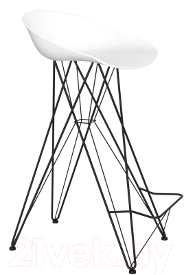 Стул барный Sheffilton SHT-ST19/S66 (белый/черный муар) - фото