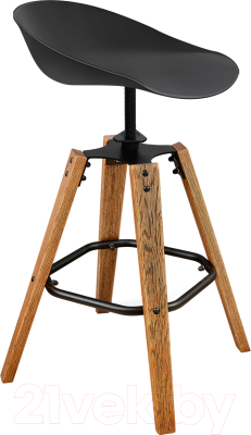 Стул барный Sheffilton SHT-ST19/S93 (черный/брашированный коричневый/черный муар) - фото