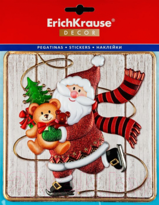 Набор наклеек на окно Erich Krause Decor Санта на коньках / 46711 - фото