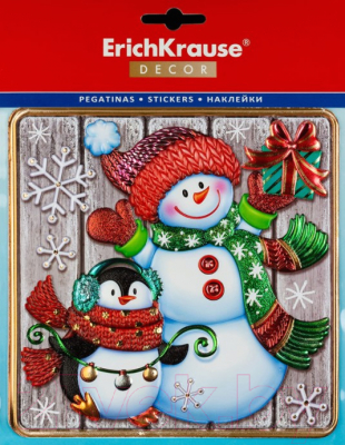 Набор наклеек на окно Erich Krause Decor Новогоднее веселье / 46712 - фото