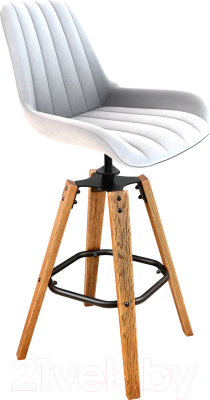 Стул барный Sheffilton SHT-ST37/S93 (серое облако/браш. коричневый/черный муар) - фото