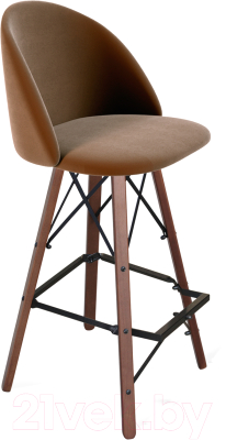 Стул барный Sheffilton SHT-ST35/S80 (кофейный ликер/темный орех/черный) - фото