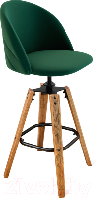 Стул барный Sheffilton SHT-ST35-2/S93 (лиственно-зеленый/браш. коричневый/черный) - фото