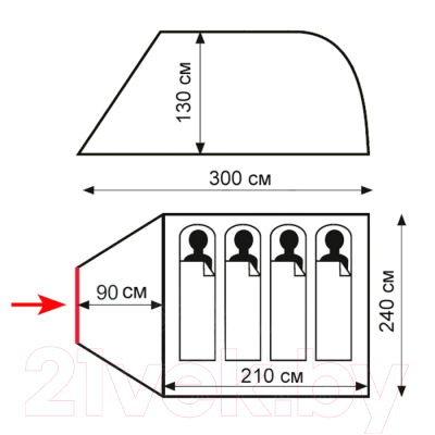 Палатка Totem Summer 4 Plus V2 / TTT-032