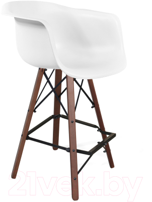 Стул барный Sheffilton SHT-ST31/S80 (белый/темный орех/черный муар) - фото