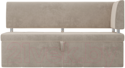 Скамья кухонная мягкая Лига Диванов Стоун 259 правый / 107265 (велюр, бежевый)