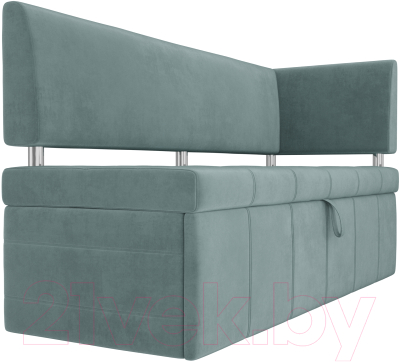 Скамья кухонная мягкая Лига Диванов Стоун 259 правый / 107266 (велюр, бирюзовый)