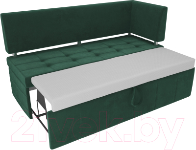 Скамья кухонная мягкая Лига Диванов Стоун 259 правый / 107268 (велюр, зеленый)
