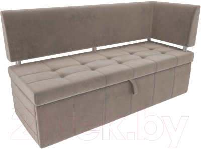 Скамья кухонная мягкая Лига Диванов Стоун 259 правый / 107269 (велюр, коричневый)