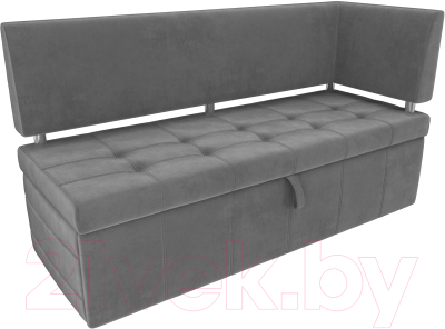 Скамья кухонная мягкая Лига Диванов Стоун 259 правый / 107270 (велюр, серый)