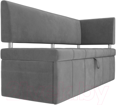 Скамья кухонная мягкая Лига Диванов Стоун 259 правый / 107270 (велюр, серый)