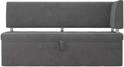 Скамья кухонная мягкая Лига Диванов Стоун 259 правый / 107270 (велюр, серый)