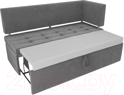 Скамья кухонная мягкая Лига Диванов Стоун 259 правый / 107270 (велюр, серый)