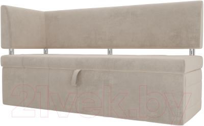 Скамья кухонная мягкая Лига Диванов Стоун 259 левый / 107265 (велюр, бежевый) - фото