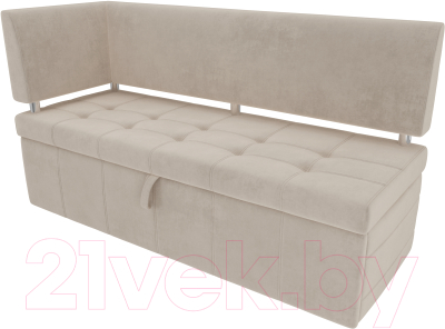 Скамья кухонная мягкая Лига Диванов Стоун 259 левый / 107265 (велюр, бежевый)