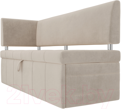 Скамья кухонная мягкая Лига Диванов Стоун 259 левый / 107265 (велюр, бежевый)