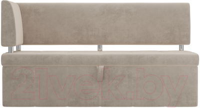 Скамья кухонная мягкая Лига Диванов Стоун 259 левый / 107265 (велюр, бежевый)