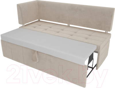 Скамья кухонная мягкая Лига Диванов Стоун 259 левый / 107265 (велюр, бежевый)