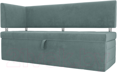 Скамья кухонная мягкая Лига Диванов Стоун 259 левый / 107266 (велюр, бирюзовый) - фото