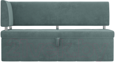 Скамья кухонная мягкая Лига Диванов Стоун 259 левый / 107266 (велюр, бирюзовый)