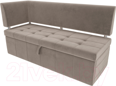 Скамья кухонная мягкая Лига Диванов Стоун 259 левый / 107269 (велюр, коричневый)