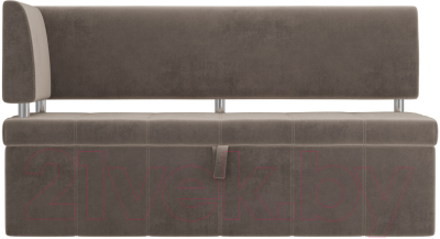 Скамья кухонная мягкая Лига Диванов Стоун 259 левый / 107269 (велюр, коричневый)