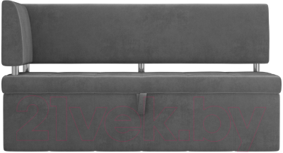 Скамья кухонная мягкая Лига Диванов Стоун 259 левый / 107270 (велюр, серый)