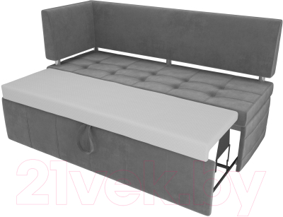 Скамья кухонная мягкая Лига Диванов Стоун 259 левый / 107270 (велюр, серый)