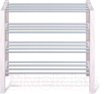 Полка для обуви Sheffilton Альберо SHT-SR9-4 (беленый/алюм. металлик)