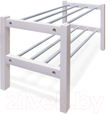 Полка для обуви Sheffilton Альберо SHT-SR9-4 (беленый/алюм. металлик)