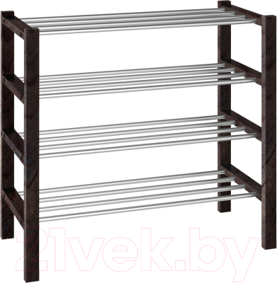 Полка для обуви Sheffilton Альберо SHT-SR9-4 (венге/алюм. металлик) - фото