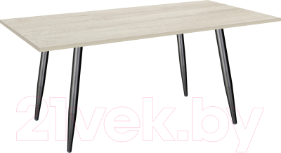 Обеденный стол Sheffilton SHT-TU14/120/80 ЛДСП (черный муар/дуб беленый) - фото