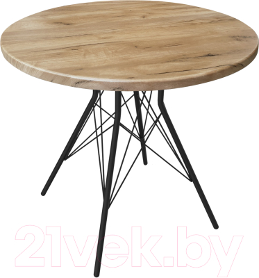 Обеденный стол Sheffilton SHT-TU2-1/80 МДФ (черный/дуб тортуга) - фото