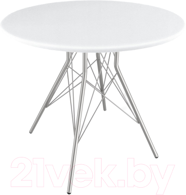 Обеденный стол Sheffilton SHT-TU2-1/80 МДФ (хром лак/белый) - фото