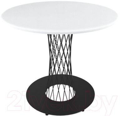 Обеденный стол Sheffilton SHT-TU3-1/80 МДФ (черный муар/белый) - фото